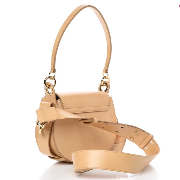 CHLOE Tess Calfskin Leather Crossbody Bag in Bleached Brown w Gold Hardware EUC - Picture 4 of 16